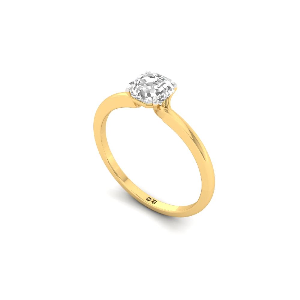 0.92ct Octagon Cut Lab Grown Solitaire Diamond Ring