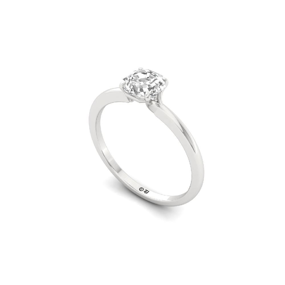 0.92ct Octagon Cut Lab Grown Solitaire Diamond Ring