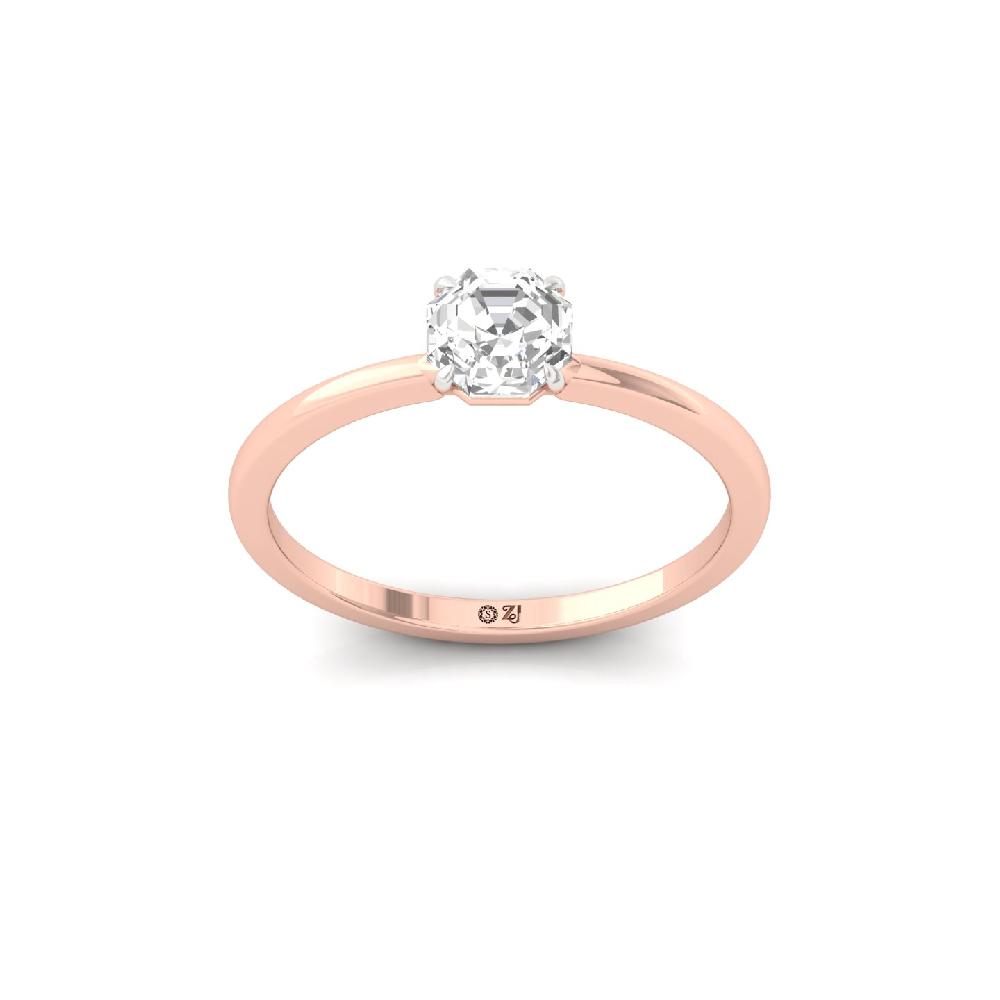 0.92ct Octagon Cut Lab Grown Solitaire Diamond Ring