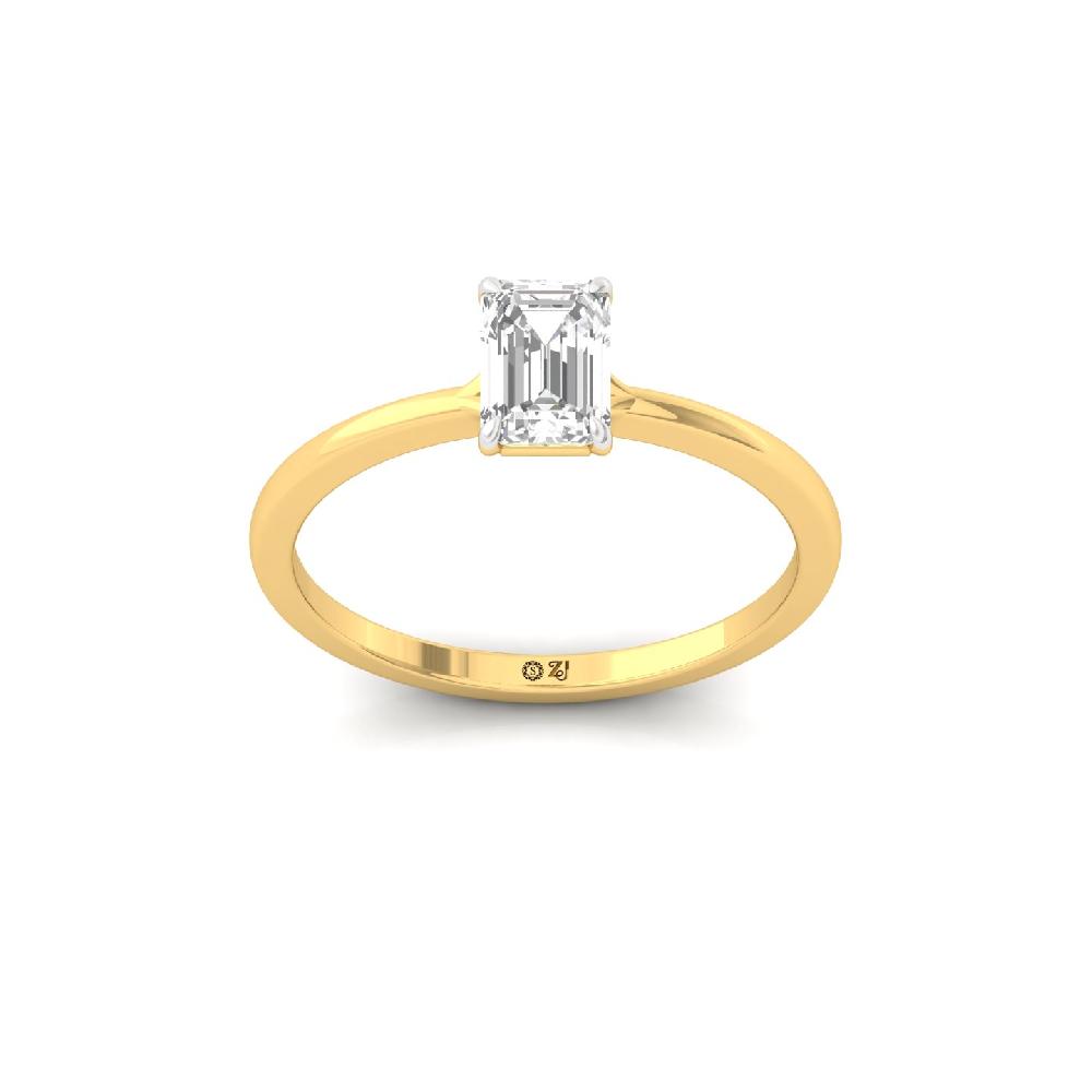0.76ct Emerald Cut Solitaire CVD Diamond Ring