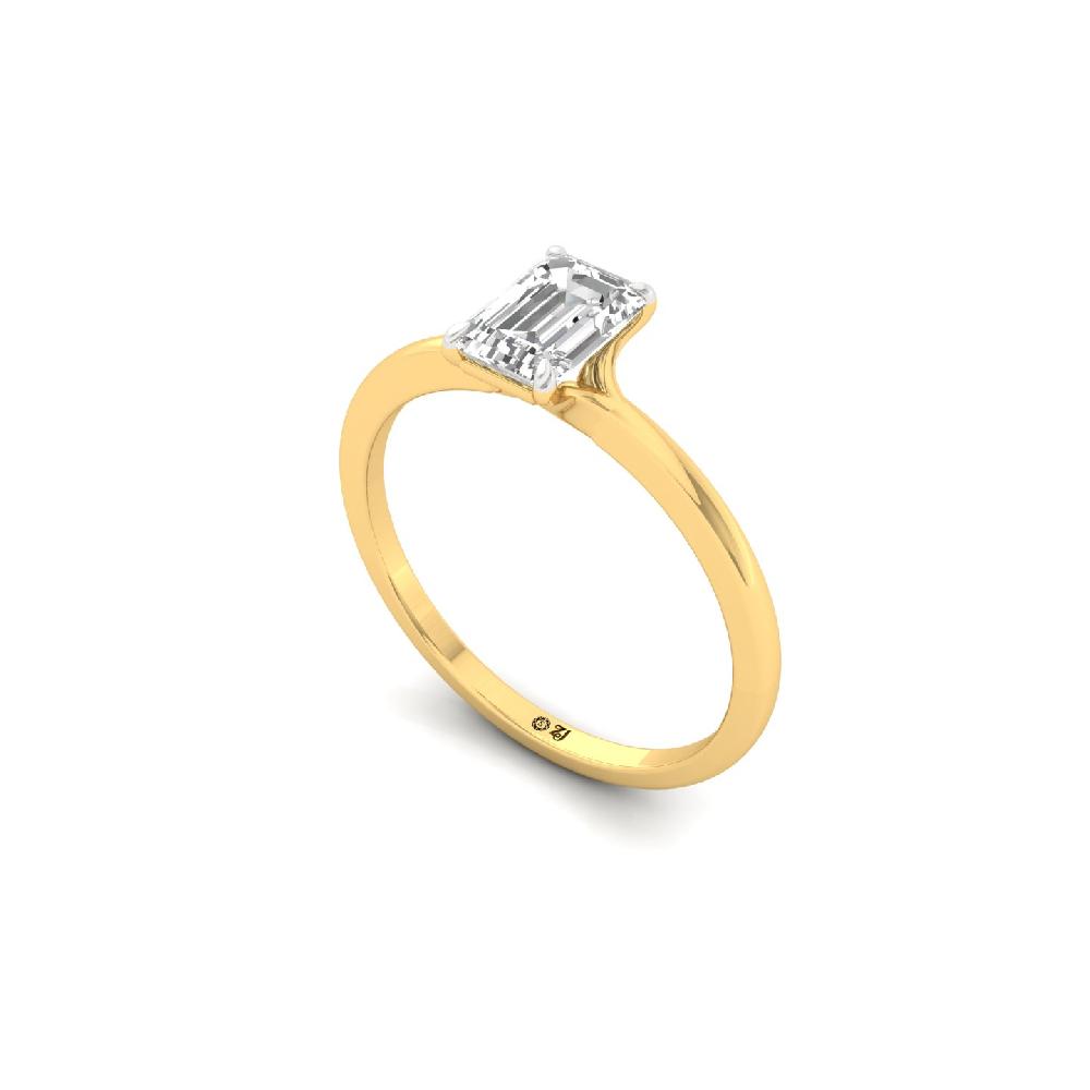 0.76ct Emerald Cut Solitaire CVD Diamond Ring