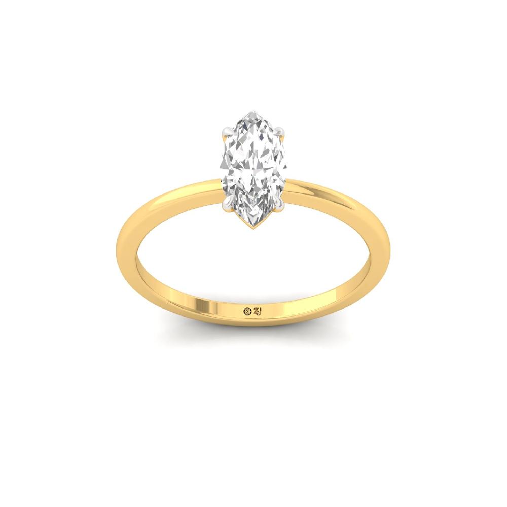 0.82ct Marquise Cut Solitaire CVD Diamond Ring