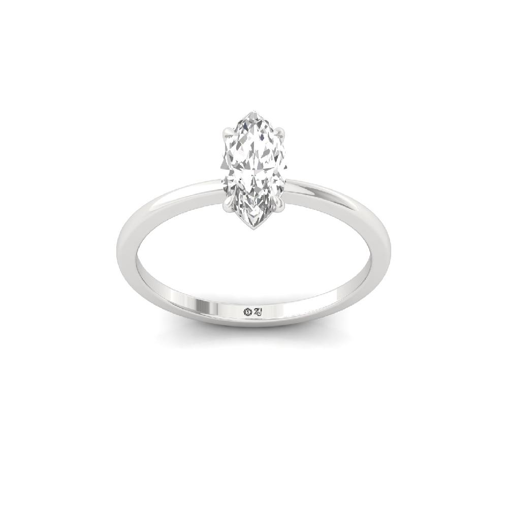 0.82ct Marquise Cut Solitaire CVD Diamond Ring