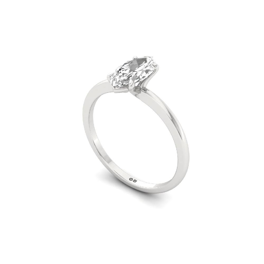 0.82ct Marquise Cut Solitaire CVD Diamond Ring