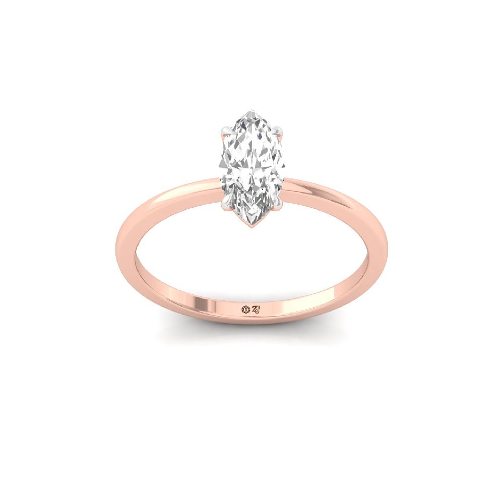 0.82ct Marquise Cut Solitaire CVD Diamond Ring
