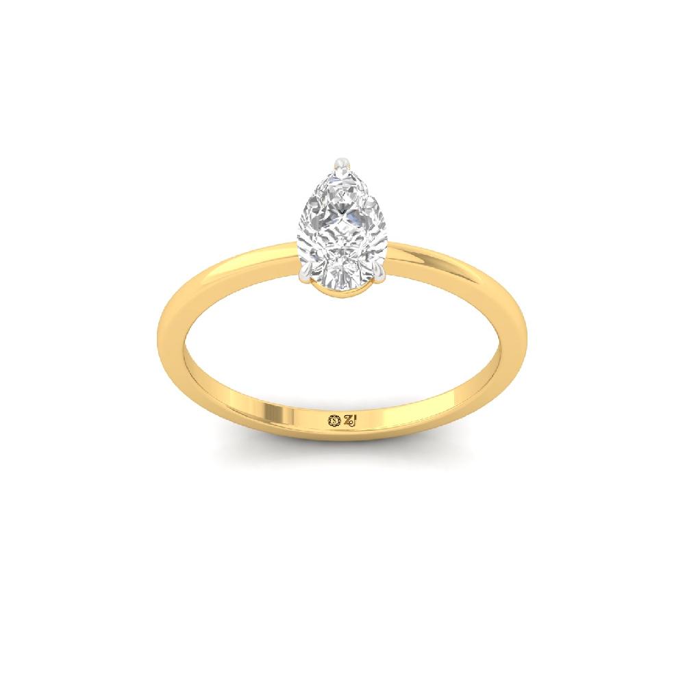 0.74ct Pear Cut Solitaire Lab Grown Diamond Ring