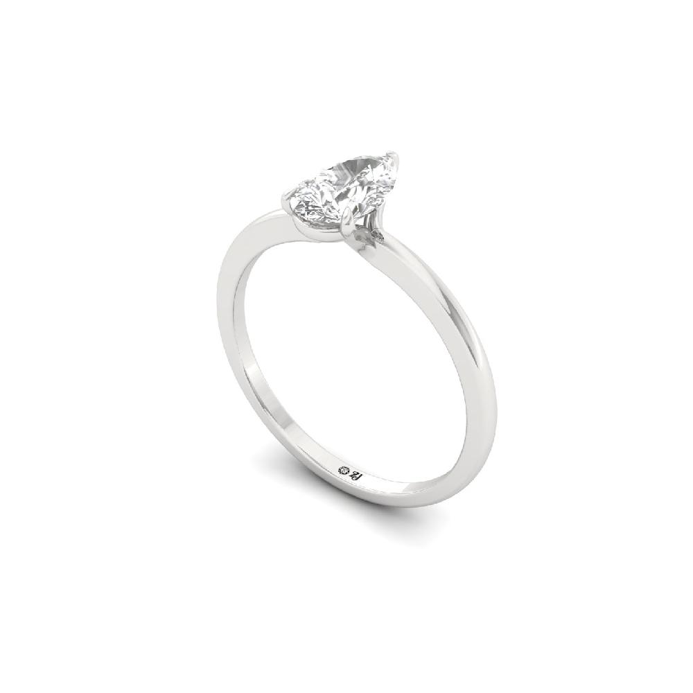 0.74ct Pear Cut Solitaire Lab Grown Diamond Ring