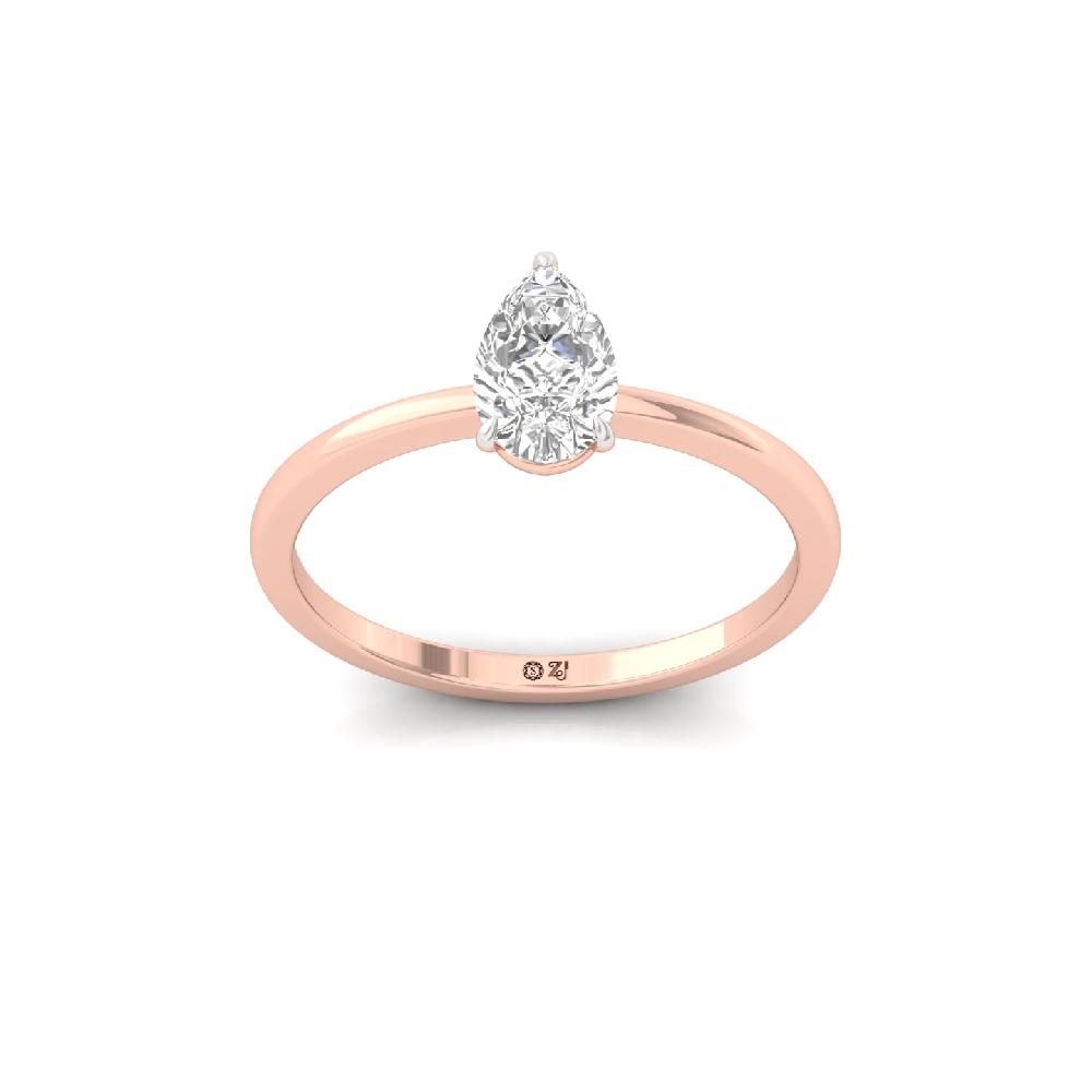0.74ct Pear Cut Solitaire Lab Grown Diamond Ring