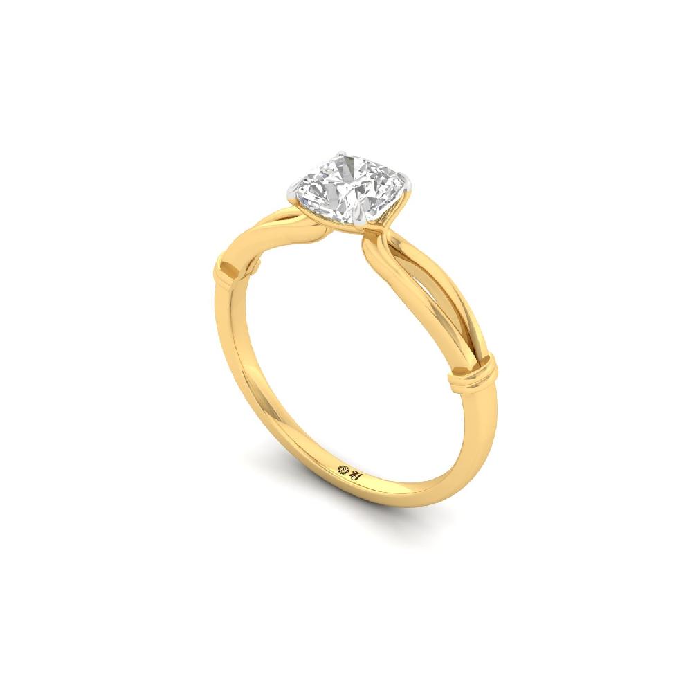 0.86ct Cushion Cut Solitaire Lab Grown Diamond Ring