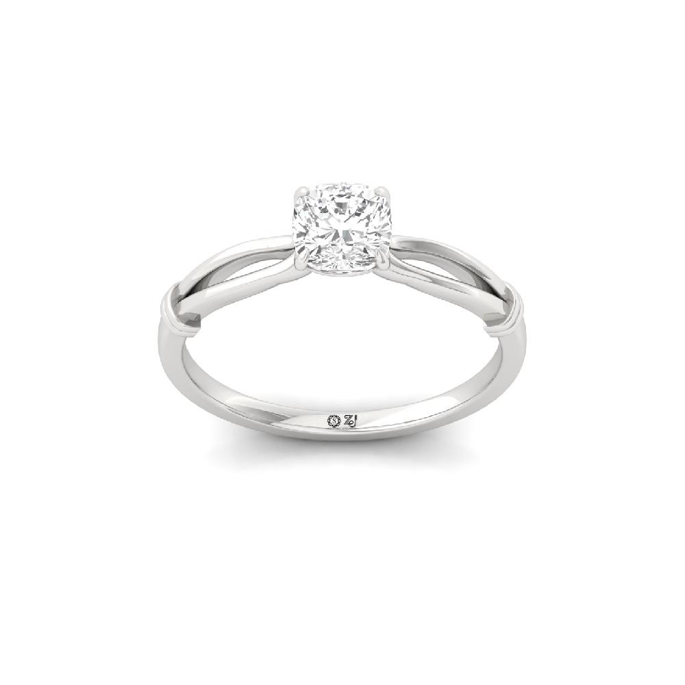 0.86ct Cushion Cut Solitaire Lab Grown Diamond Ring