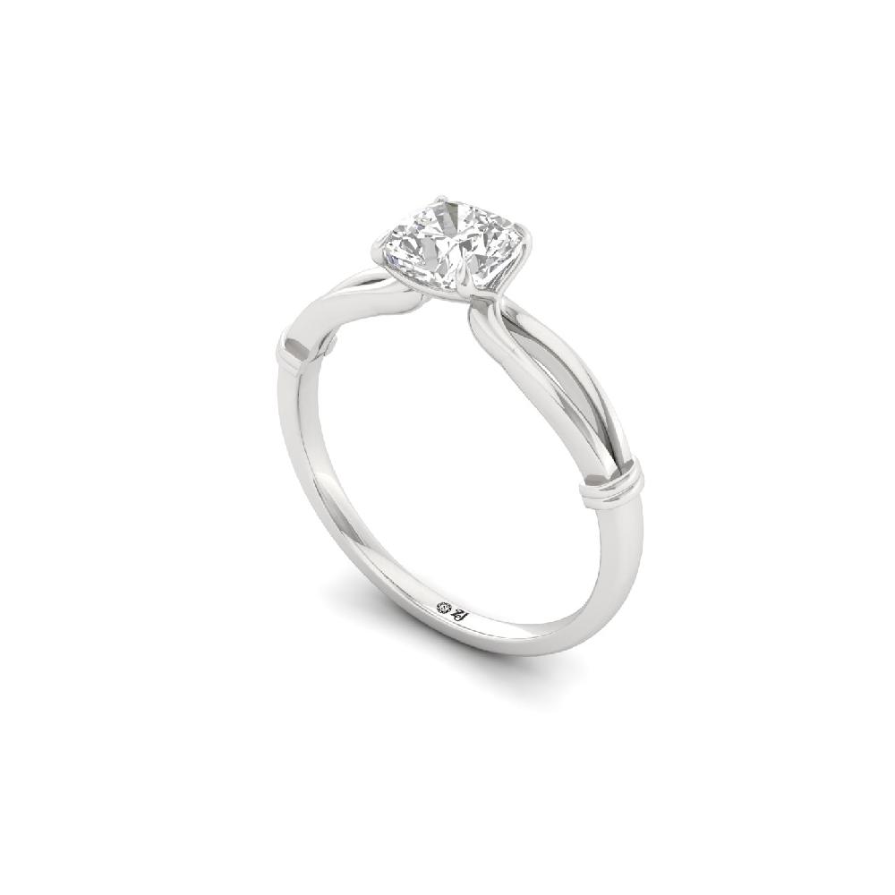 0.86ct Cushion Cut Solitaire Lab Grown Diamond Ring