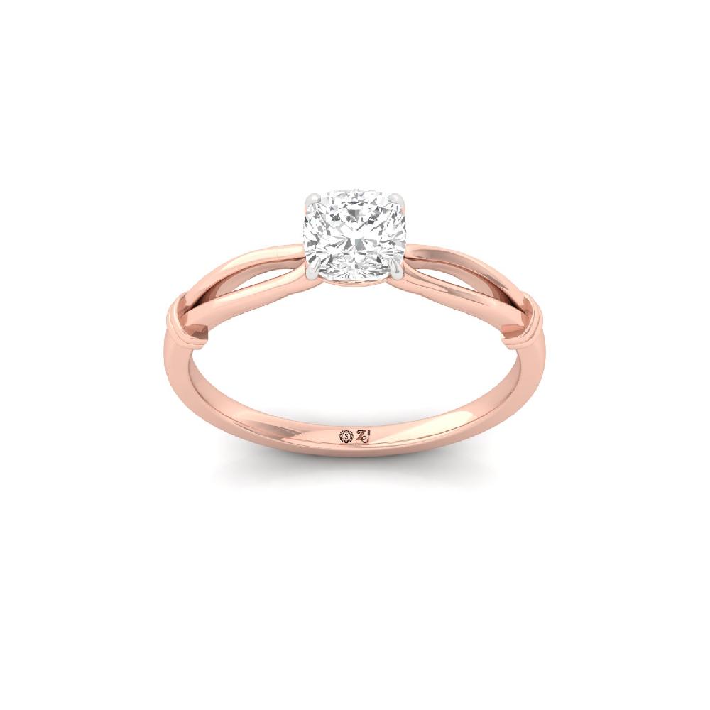 0.86ct Cushion Cut Solitaire Lab Grown Diamond Ring