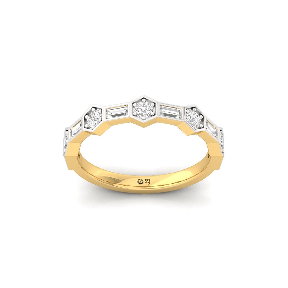 Structural Geometry CVD Diamond Band Ring