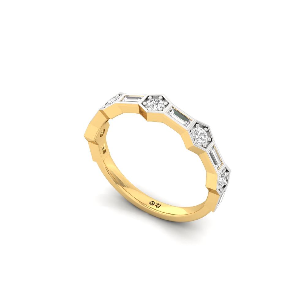Structural Geometry CVD Diamond Band Ring
