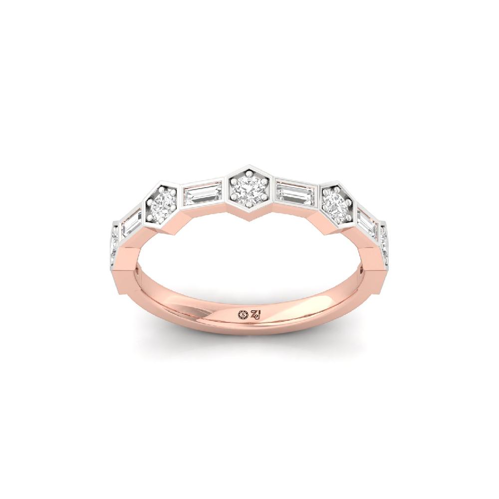 Structural Geometry CVD Diamond Band Ring