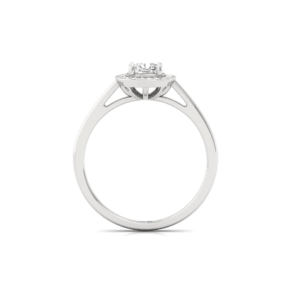 Cushion Elegance CVD Diamond Ring with Pave Halo