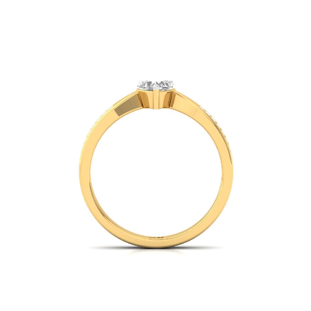 Enchanted Heart CVD Diamond Ring with Baguette Halo