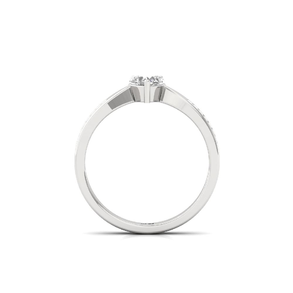 Enchanted Heart CVD Diamond Ring with Baguette Halo