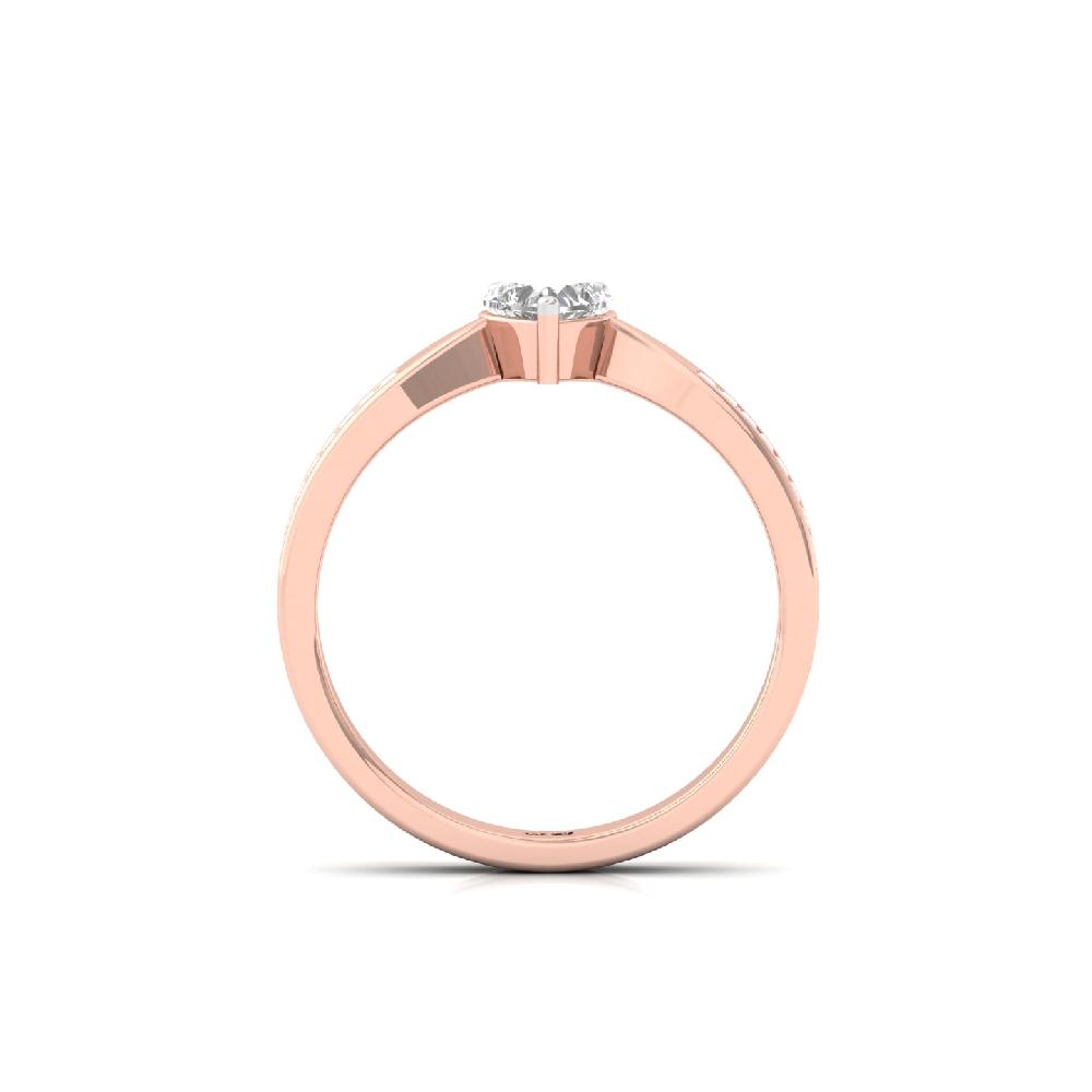 Enchanted Heart CVD Diamond Ring with Baguette Halo