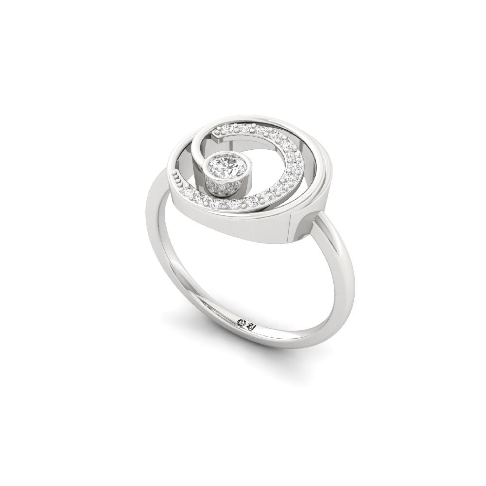 Solitaire Accent CVD Diamond Ring