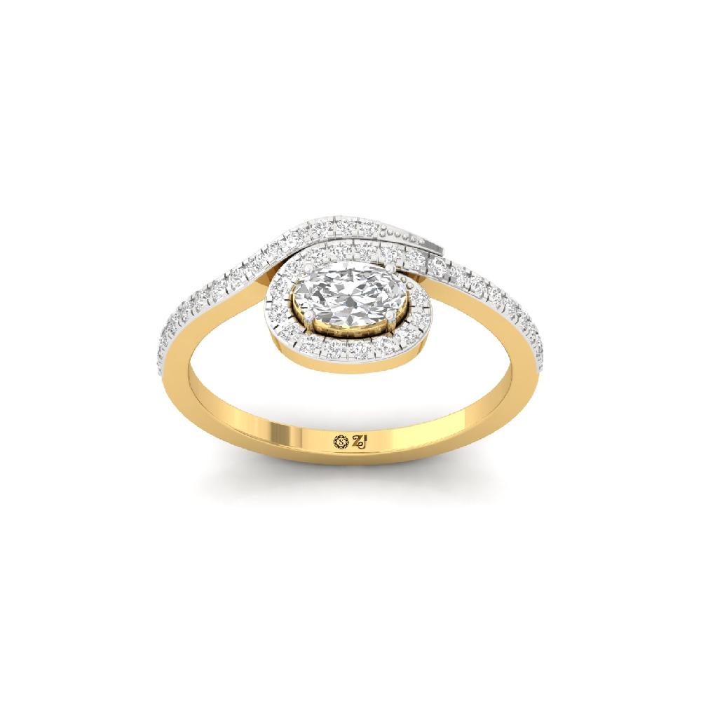 Radiant Oval CVD Diamond Halo Ring