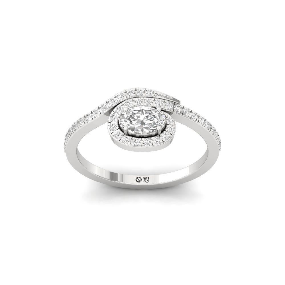 Radiant Oval CVD Diamond Halo Ring