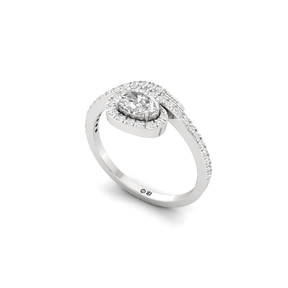 Radiant Oval CVD Diamond Halo Ring