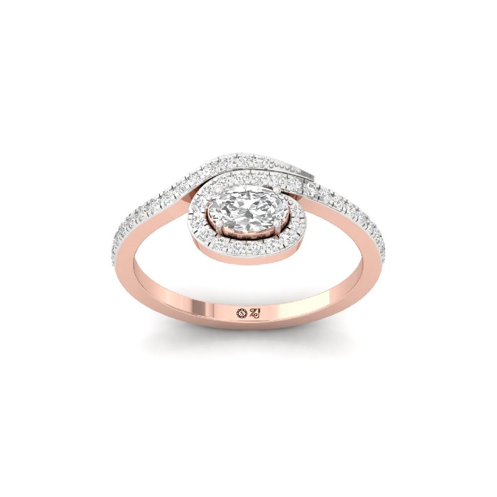 Radiant Oval CVD Diamond Halo Ring