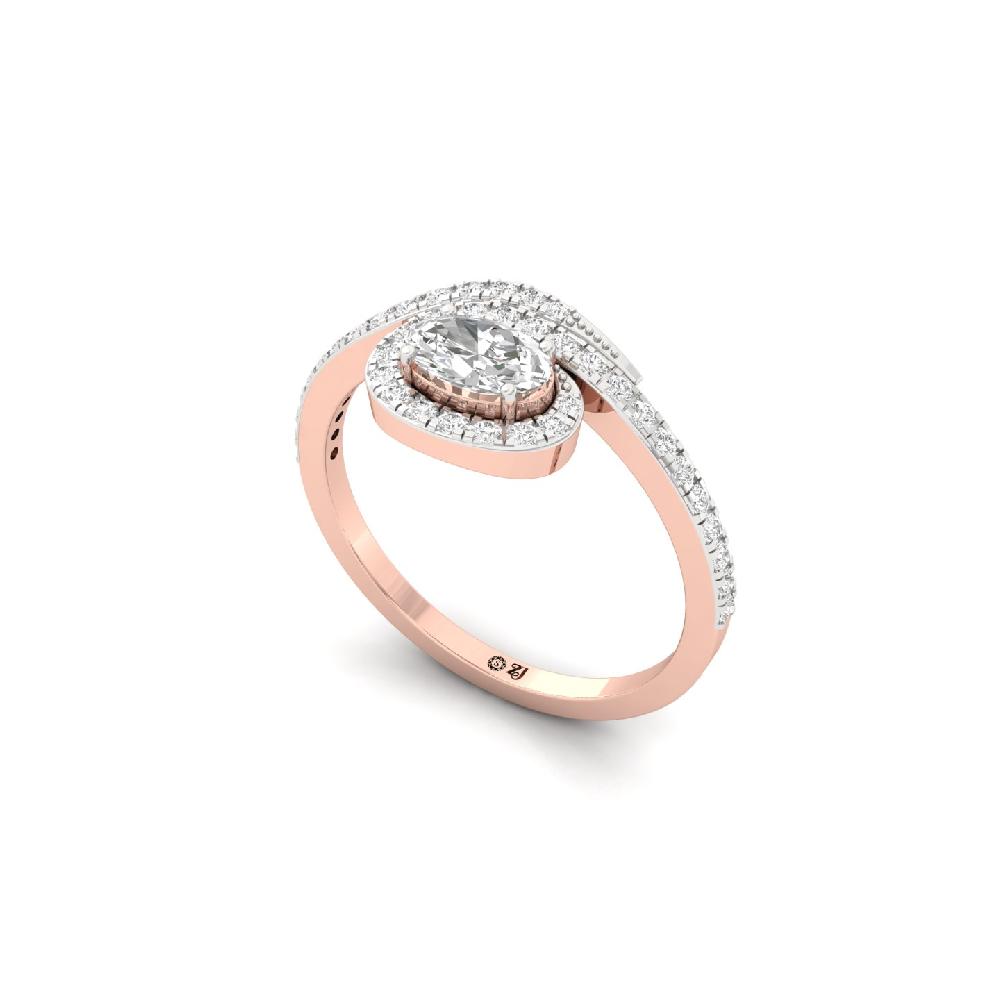 Radiant Oval CVD Diamond Halo Ring