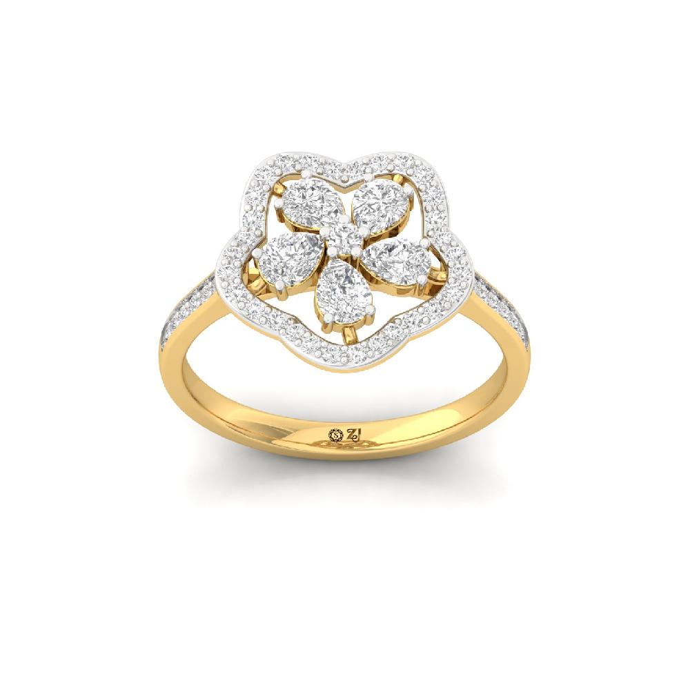 Pear Blossom CVD Diamond Cluster Ring