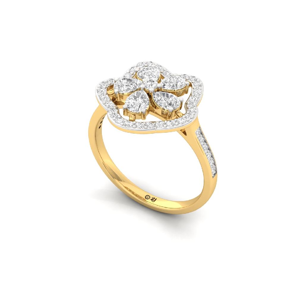 Pear Blossom CVD Diamond Cluster Ring