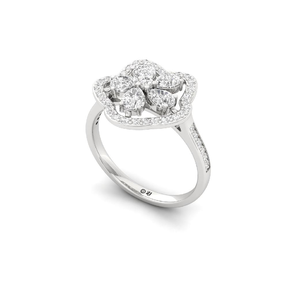 Pear Blossom CVD Diamond Cluster Ring
