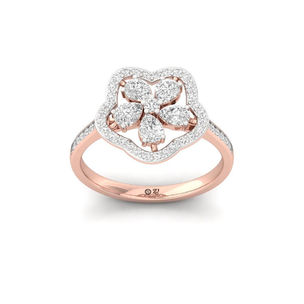 Pear Blossom CVD Diamond Cluster Ring