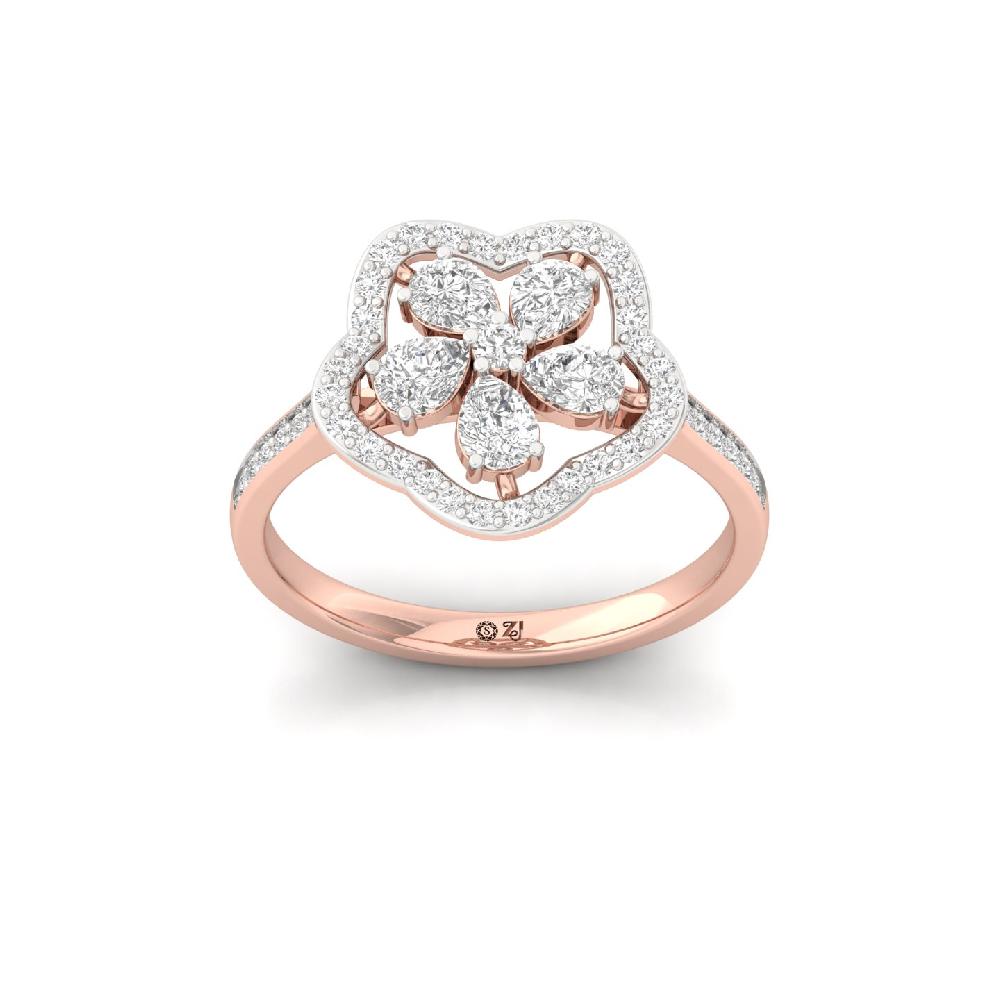 Pear Blossom CVD Diamond Cluster Ring