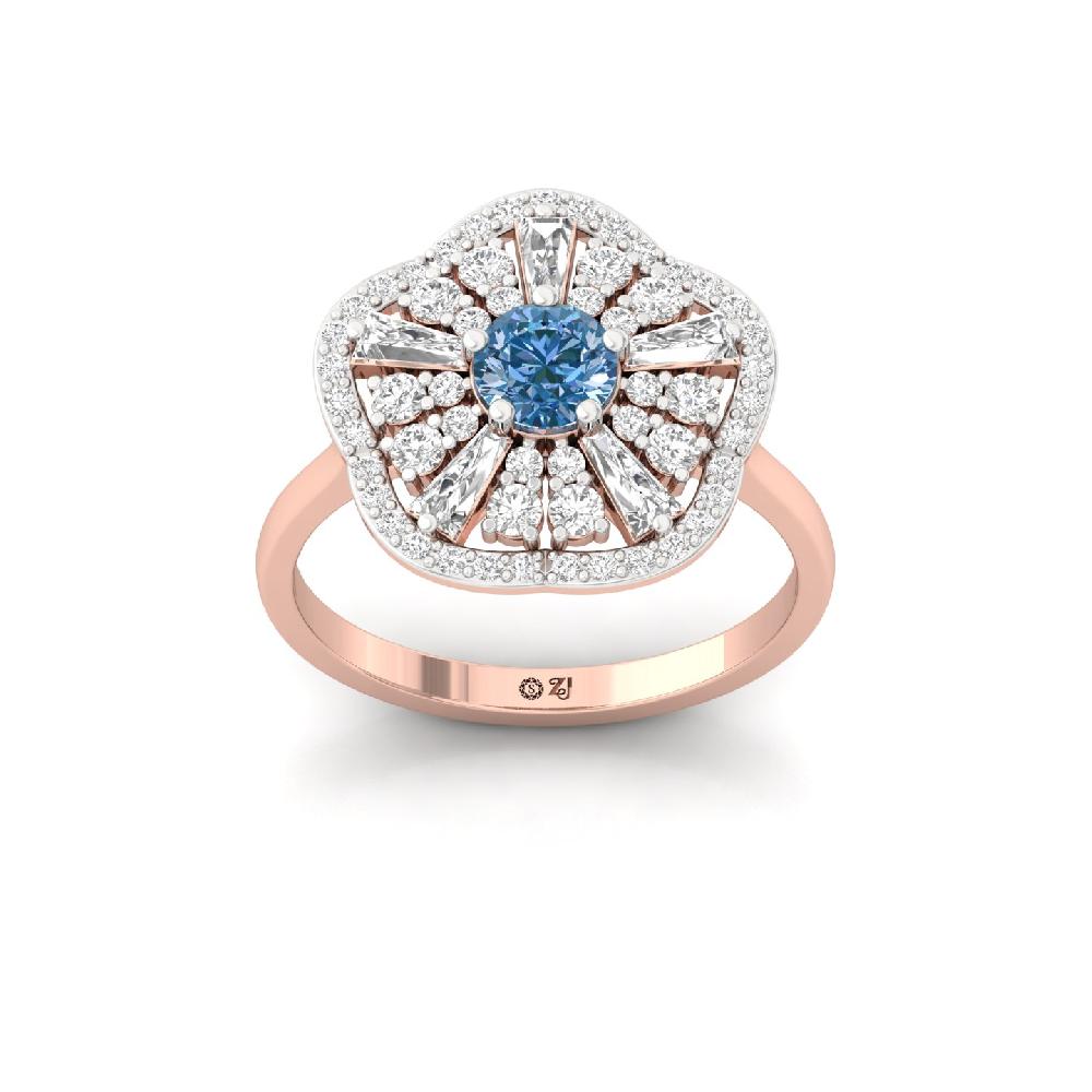 Luxe Baguette & Round CVD Diamond Ring