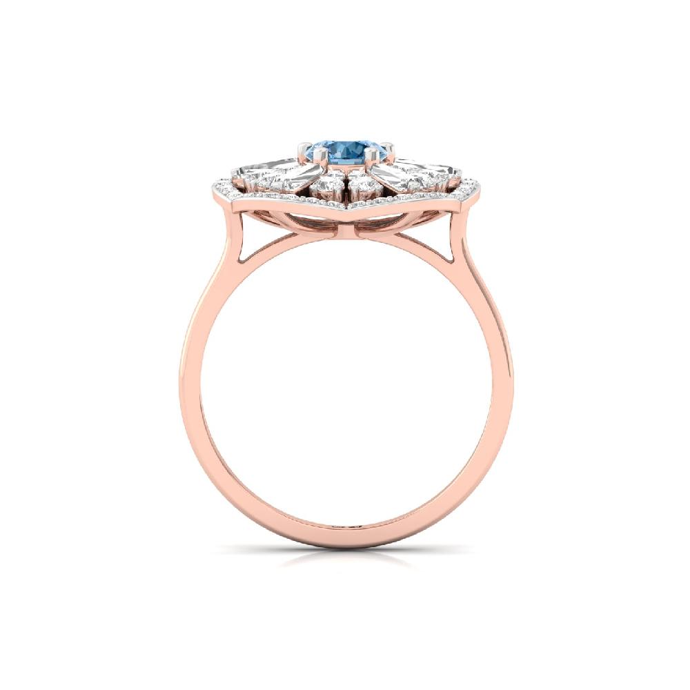 Luxe Baguette & Round CVD Diamond Ring