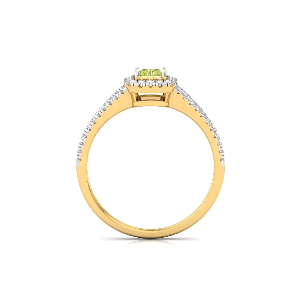 Radiant yellow sapphire engagement ring   Lab Grown Diamond Ring