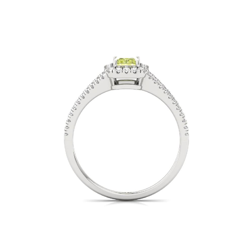 Radiant yellow sapphire engagement ring   Lab Grown Diamond Ring