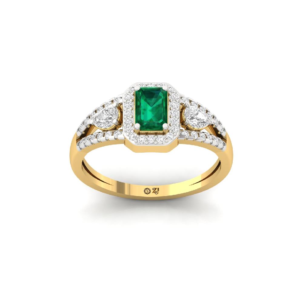 Pear & Emerald Cut Lab Grown Diamond Women's Ring