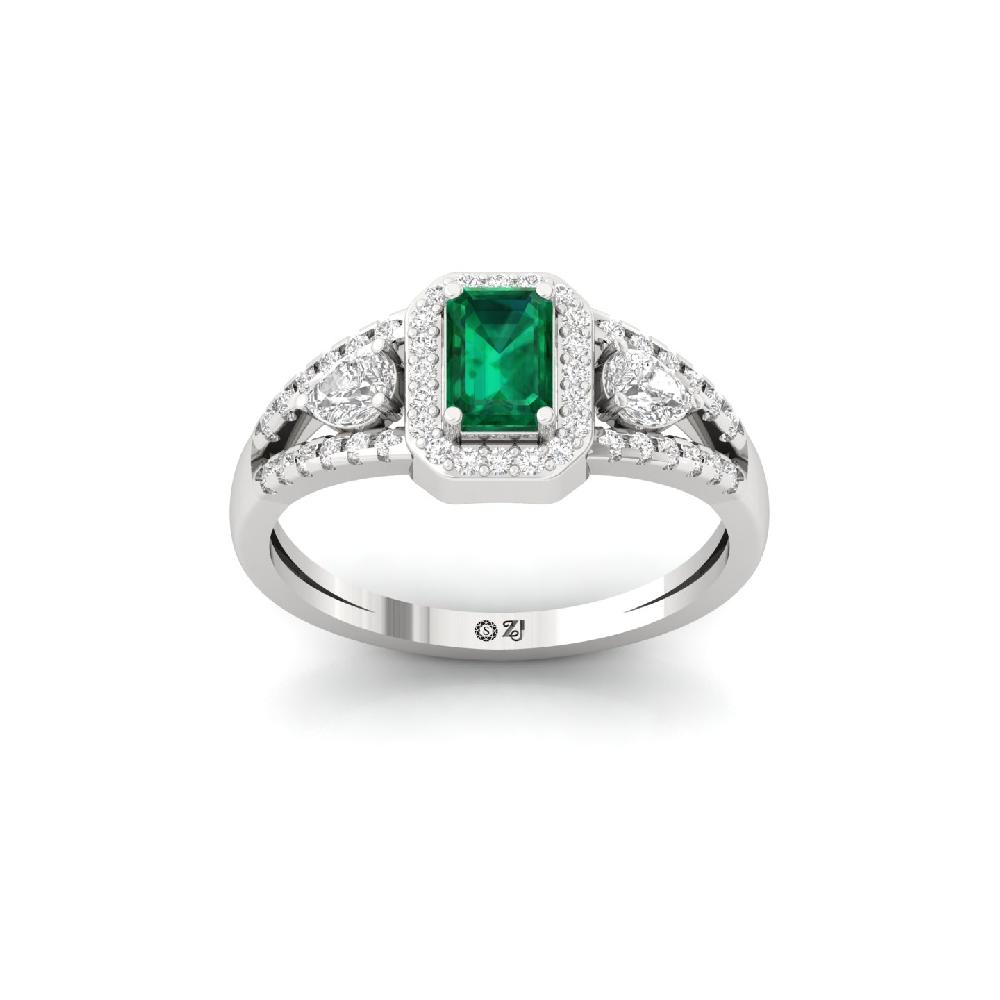 Pear & Emerald Cut Lab Grown Diamond Women's Ring