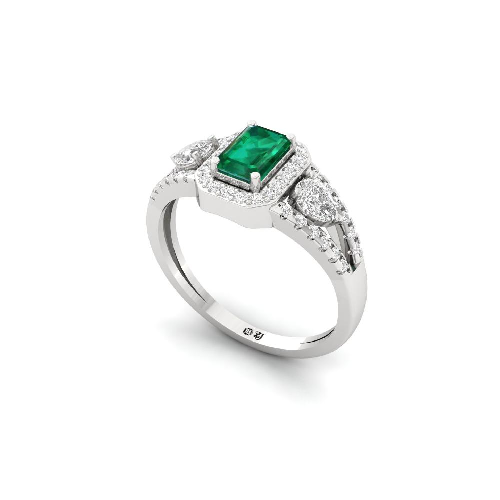 Pear & Emerald Cut Lab Grown Diamond Women's Ring