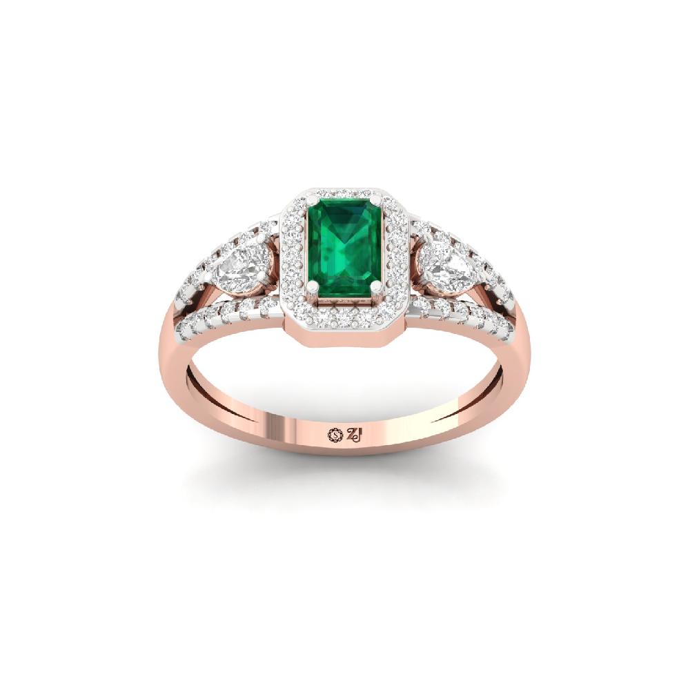 Pear & Emerald Cut Lab Grown Diamond Women's Ring