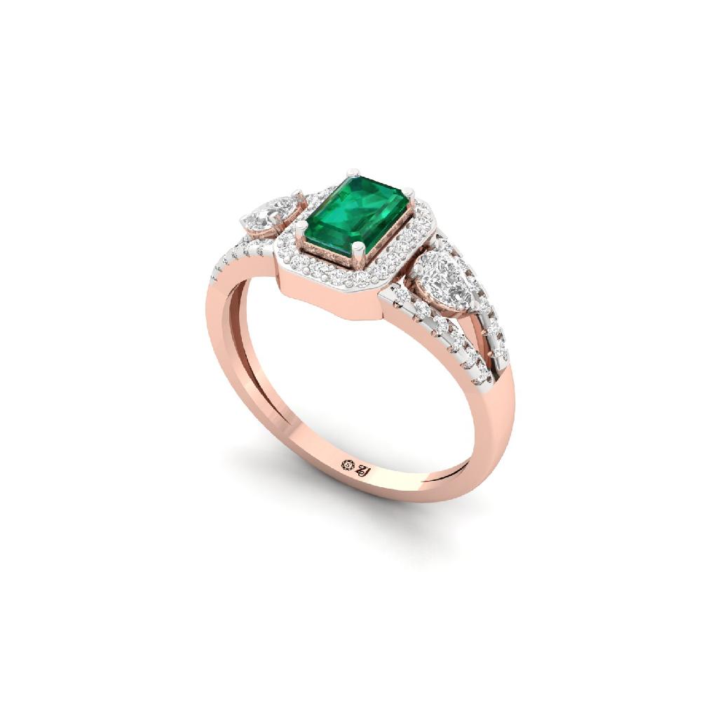Pear & Emerald Cut Lab Grown Diamond Women's Ring