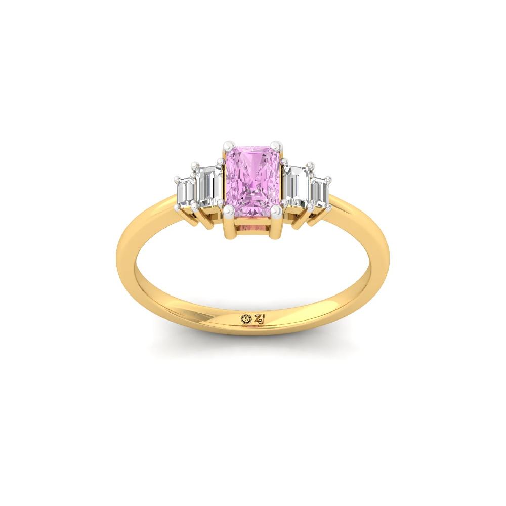 Radiant Harmony Ring with Radiant & Baguette CVD Diamonds Ring 