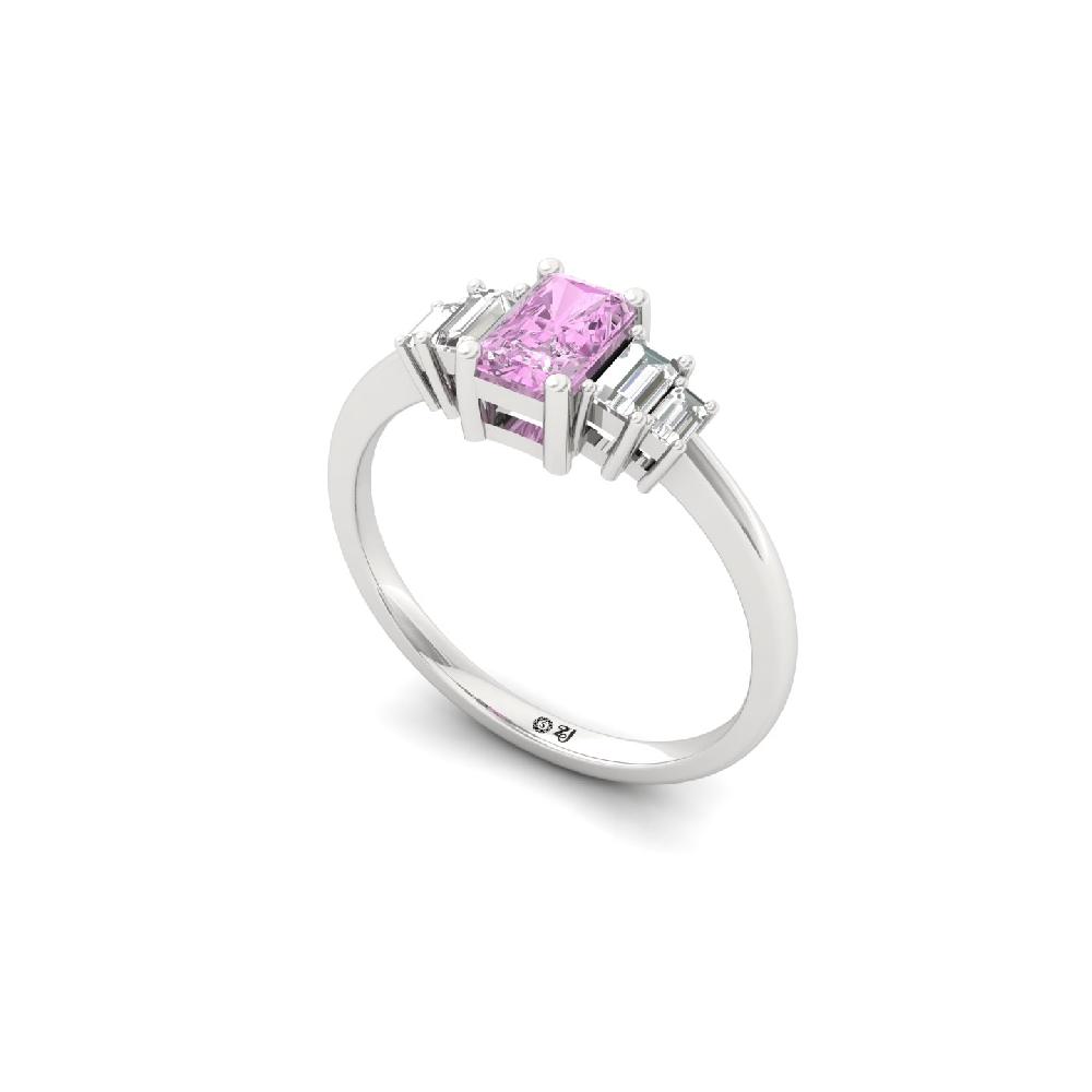 Radiant Harmony Ring with Radiant & Baguette CVD Diamonds Ring 