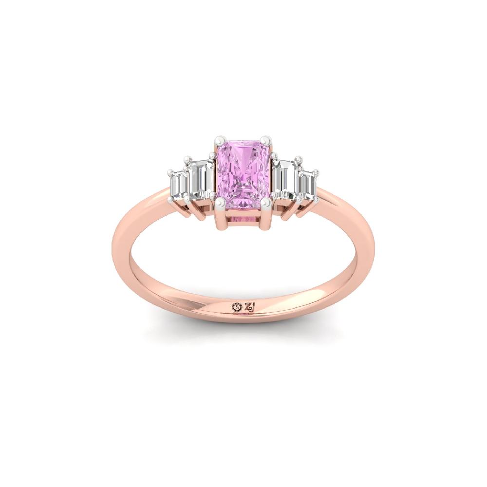 Radiant Harmony Ring with Radiant & Baguette CVD Diamonds Ring 