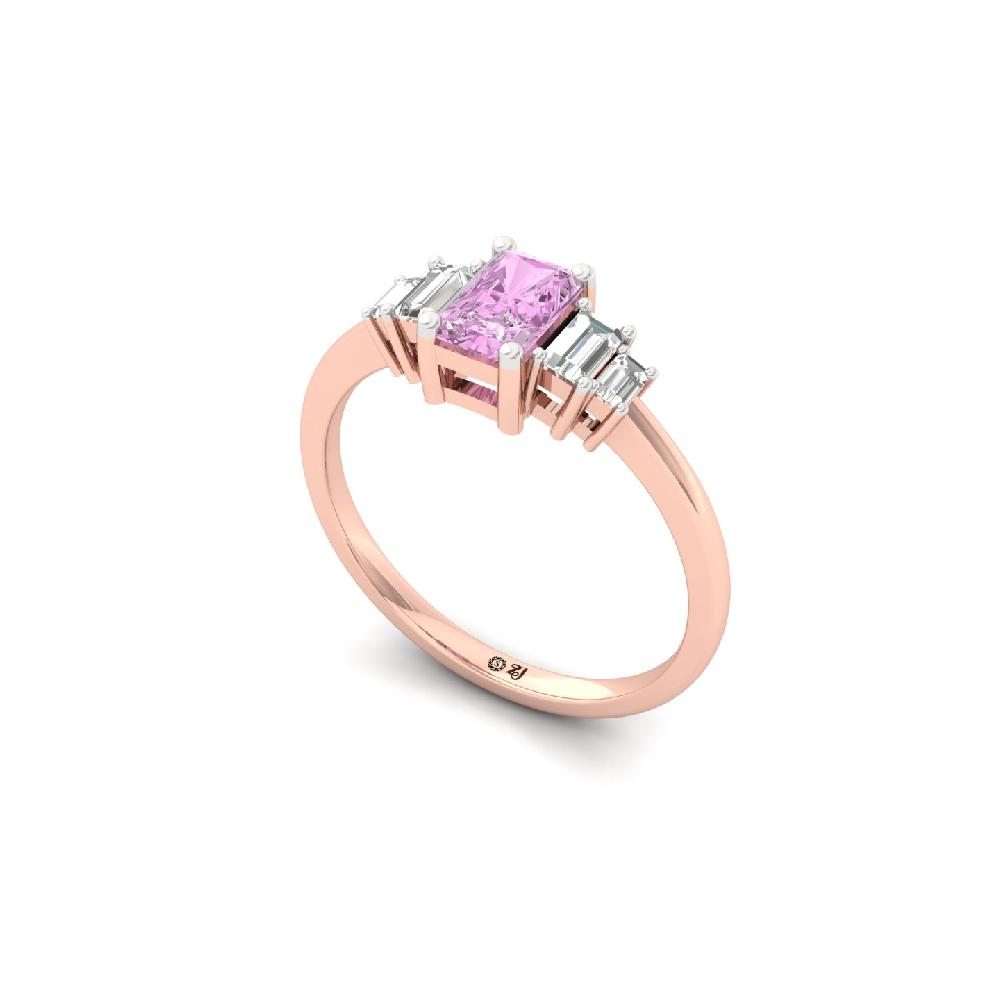 Radiant Harmony Ring with Radiant & Baguette CVD Diamonds Ring 