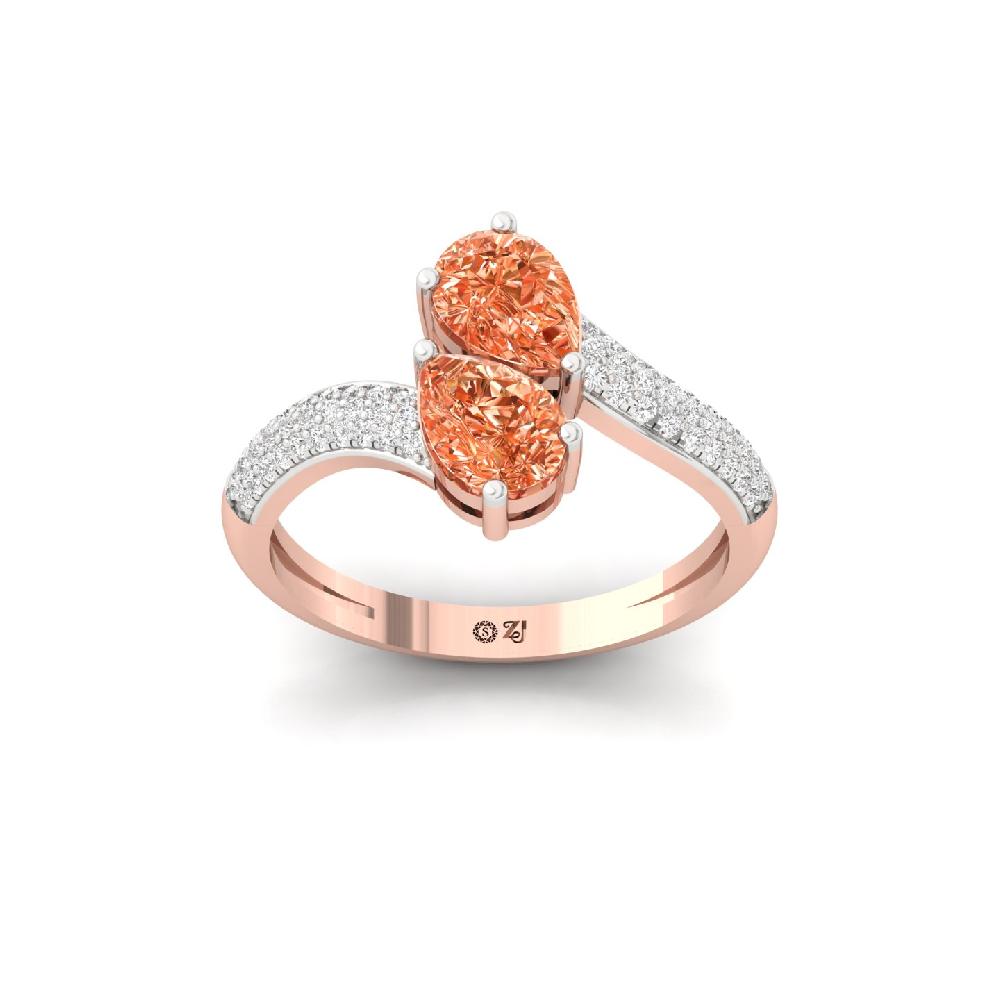 Pear Cut Duo Lab Grown Diamond Women Ring 