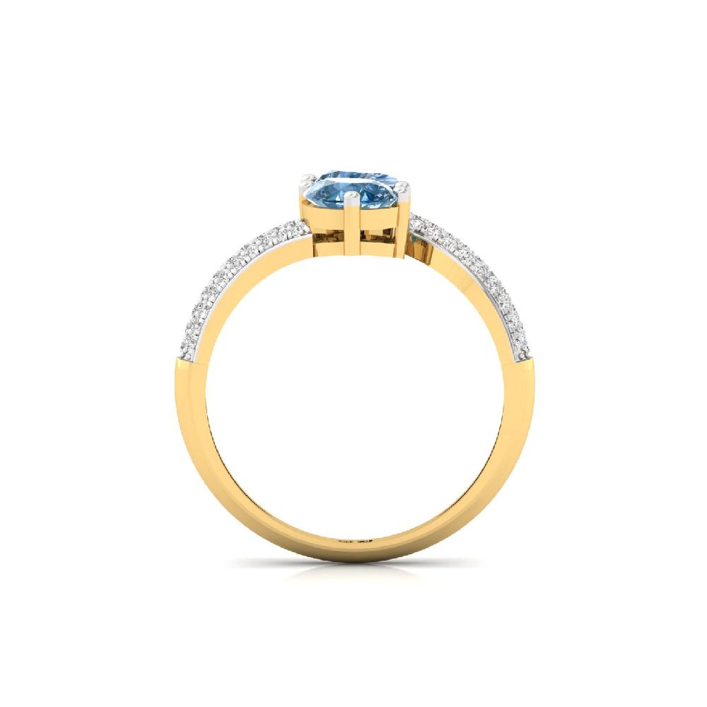 Pear Blue Cut Duo Lab Grown Diamond Ring