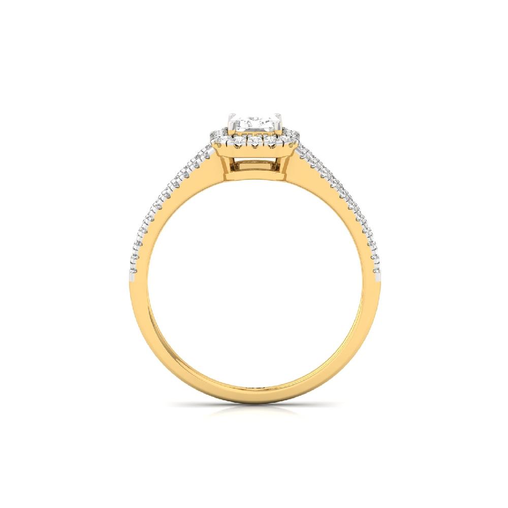 Radiant Cut  Halo  Solitaire Lab Grown  Diamond Ring